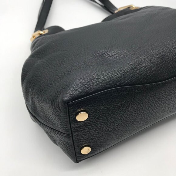 Michael Kors Raven Black Pebbled Leather Shoulder Bag - Picture 9 of 11